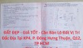 ĐẤT ĐẸP - GIÁ TỐT - Cần Bán Lô Đất Vị Trí Đắc Địa Tại KP4, P. Đông Hưng Thuận, Q12, TP HCM